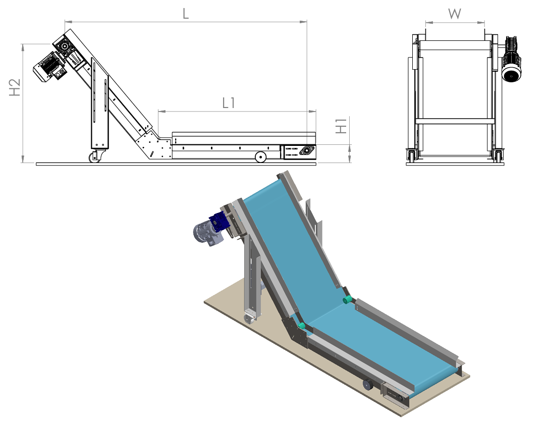 L Tipi PVC Bantlı Konveyöler